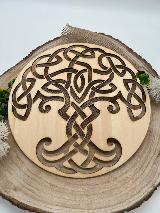 Wanddekoration Baum des Lebens "Keltisches Runen Design" natur